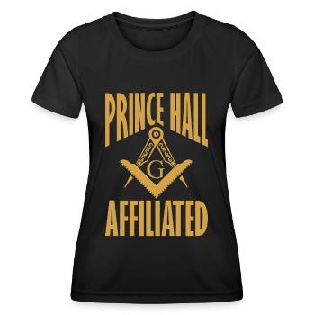 Freimaurer Winkel & Zirkel FREEMASON Prince Hall - Frauen Funktions-T-Shirt - Schwarz - Vorne - AI Model Female 172 light (172cm)