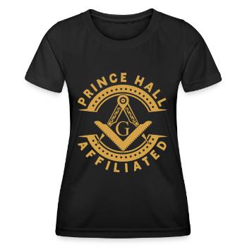 Freimaurer Winkel & Zirkel FREEMASON Prince Hall - Frauen Funktions-T-Shirt - Schwarz - Vorne - AI Model Female 172 light (172cm)