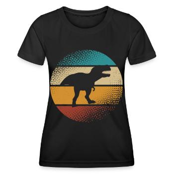 T Rex - Frauen Funktions-T-Shirt - Schwarz - Vorne - AI Model Female 172 light (172cm)