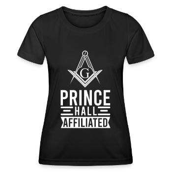 Freimaurer Winkel & Zirkel FREEMASON Prince Hall - Frauen Funktions-T-Shirt - Schwarz - Vorne - AI Model Female 172 light (172cm)