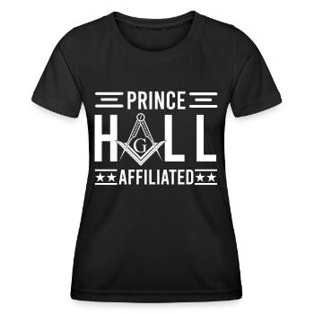 Freimaurer Winkel & Zirkel FREEMASON Prince Hall - Frauen Funktions-T-Shirt - Schwarz - Vorne - AI Model Female 172 light (172cm)