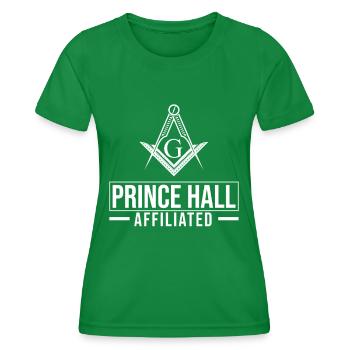 Freimaurer Winkel & Zirkel FREEMASON Prince Hall - Frauen Funktions-T-Shirt - Kelly Green - Vorne - AI Model Female 172 dark (172cm)
