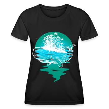 whale, ocean, fish, fish, marine mammals - Women's Functional T-Shirt - black - Front - AI Model Female 172 light (172cm)