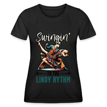 Lindy Hop Dancer Swinging Dancing Swing Dance - Women's Functional T-Shirt - black - Front - AI Model Female 172 light (172cm)