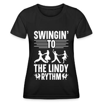 Lindy Hop Tänzer Swing Tanzpaar Swing Dance - Frauen Funktions-T-Shirt - Schwarz - Vorne - AI Model Female 172 light (172cm)