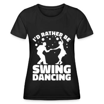 Lindy Hop Tänzer Swing Tanzpaar Swing Dance - Frauen Funktions-T-Shirt - Schwarz - Vorne - AI Model Female 172 light (172cm)