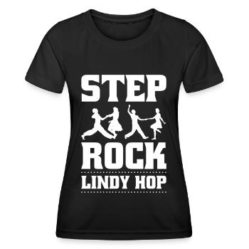 Lindy Hop Tänzer Swing Tanzpaar Swing Dance - Frauen Funktions-T-Shirt - Schwarz - Vorne - AI Model Female 172 light (172cm)