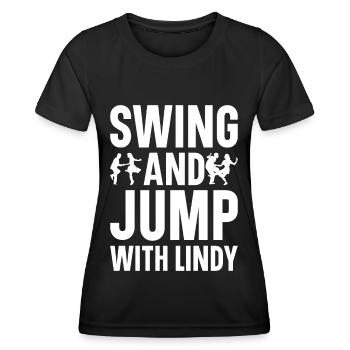 Lindy Hop Tänzer Swing Tanzpaar Swing Dance - Frauen Funktions-T-Shirt - Schwarz - Vorne - AI Model Female 172 light (172cm)