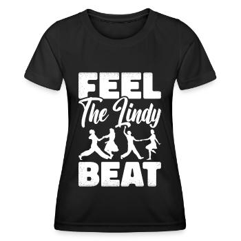 Lindy Hop Tänzer Swing Tanzpaar Swing Dance - Frauen Funktions-T-Shirt - Schwarz - Vorne - AI Model Female 172 light (172cm)