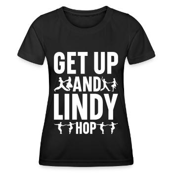 Lindy Hop Tänzer Swing Tanzpaar Swing Dance - Frauen Funktions-T-Shirt - Schwarz - Vorne - AI Model Female 172 light (172cm)