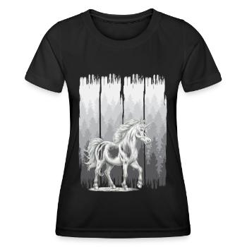 Cheval de forêt Chevaux Licornes Licorne Cheval sauvage - T-shirt sport Femme - noir - Devant - AI Model Female 172 light (172cm)