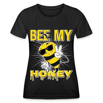 Be My Treasure Bee Love Beekeeper Honey - Women's Functional T-Shirt - black - Front - AI Model Female 172 light (172cm)