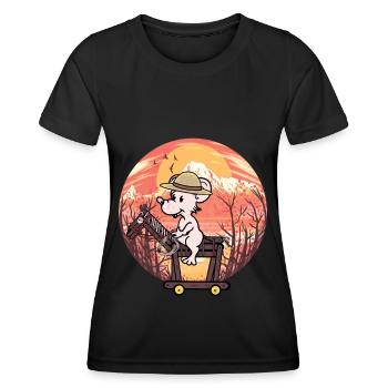 Wild West Mouse Rider Cheval Chevaux - T-shirt sport Femme - noir - Devant - AI Model Female 172 light (172cm)