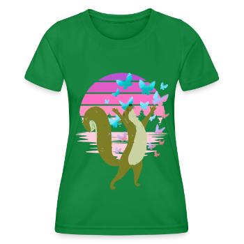 Eichhorn Eichhörnchen Schmetterlinge Frühling - Frauen Funktions-T-Shirt - Kelly Green - Vorne - AI Model Female 172 dark (172cm)