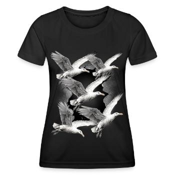 Möwen Möwe Maritim Seevögel - Frauen Funktions-T-Shirt - Schwarz - Vorne - AI Model Female 172 light (172cm)
