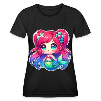 Meerjungfrau - Frauen Funktions-T-Shirt - Schwarz - Vorne - AI Model Female 172 light (172cm)