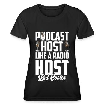 Podcast Host Podcaster Podcasting Podcast Hörer - Frauen Funktions-T-Shirt - Schwarz - Vorne - AI Model Female 172 light (172cm)