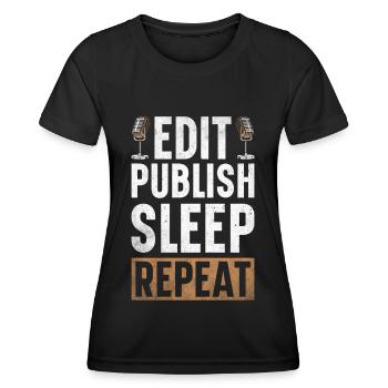 Podcast Host Podcaster Podcasting Podcast Listener - Women's Functional T-Shirt - black - Front - AI Model Female 172 light (172cm)