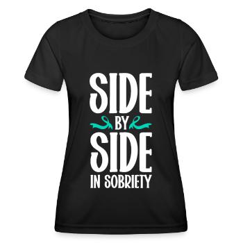 Sensibilisation à la prévention de la toxicomanie Toxicomanie - T-shirt sport Femme - noir - Devant - AI Model Female 172 light (172cm)