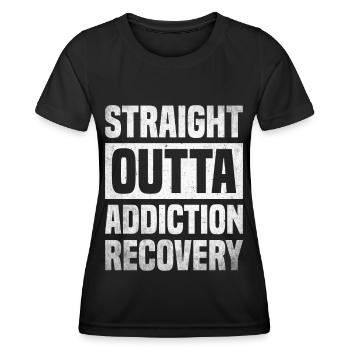 Sensibilisation à la prévention de la toxicomanie Toxicomanie - T-shirt sport Femme - noir - Devant - AI Model Female 172 light (172cm)