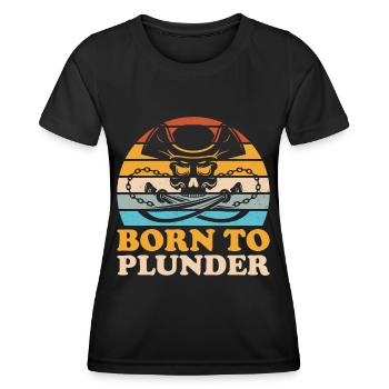 Pirat Totenkopf Freibeuter Piratenschiff - Frauen Funktions-T-Shirt - Schwarz - Vorne - AI Model Female 172 light (172cm)