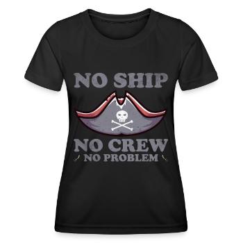 Pirat Totenkopf Freibeuter Piratenschiff - Frauen Funktions-T-Shirt - Schwarz - Vorne - AI Model Female 172 light (172cm)