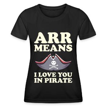Pirat Totenkopf Freibeuter Piratenschiff - Frauen Funktions-T-Shirt - Schwarz - Vorne - AI Model Female 172 light (172cm)