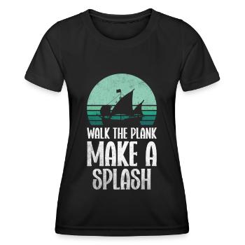 Pirat Totenkopf Freibeuter Piratenschiff - Frauen Funktions-T-Shirt - Schwarz - Vorne - AI Model Female 172 light (172cm)