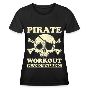 Pirat Totenkopf Freibeuter Piratenschiff - Frauen Funktions-T-Shirt - Schwarz - Vorne - AI Model Female 172 light (172cm)