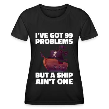 Pirat Totenkopf Freibeuter Piratenschiff - Frauen Funktions-T-Shirt - Schwarz - Vorne - AI Model Female 172 light (172cm)
