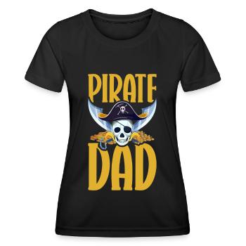 Pirat Totenkopf Freibeuter Piratenschiff - Frauen Funktions-T-Shirt - Schwarz - Vorne - AI Model Female 172 light (172cm)