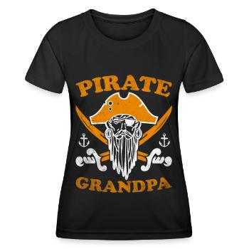 Pirat Totenkopf Freibeuter Piratenschiff - Frauen Funktions-T-Shirt - Schwarz - Vorne - AI Model Female 172 light (172cm)