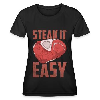 Boucherie, boucherie, boucherie, boucherie - T-shirt sport Femme - noir - Devant - AI Model Female 172 light (172cm)