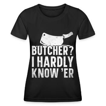 Boucherie, boucherie, boucherie, boucherie - T-shirt sport Femme - noir - Devant - AI Model Female 172 light (172cm)