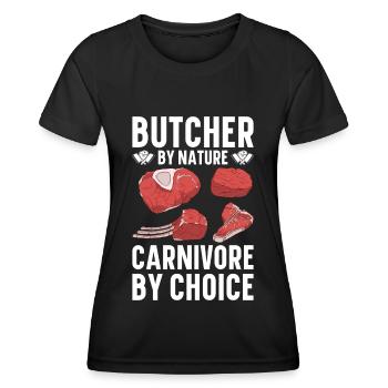 Boucherie, boucherie, boucherie, boucherie - T-shirt sport Femme - noir - Devant - AI Model Female 172 light (172cm)