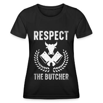 Boucherie, boucherie, boucherie, boucherie - T-shirt sport Femme - noir - Devant - AI Model Female 172 light (172cm)