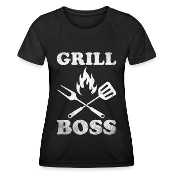 Grillades Barbecue Grillades de fête Barbecue professionnel - T-shirt sport Femme - noir - Devant - AI Model Female 172 light (172cm)