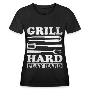 Grillades Barbecue Grillades de fête Barbecue professionnel - T-shirt sport Femme - noir - Devant - AI Model Female 172 light (172cm)