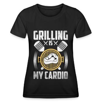 Grillades Barbecue Grillades de fête Barbecue professionnel - T-shirt sport Femme - noir - Devant - AI Model Female 172 light (172cm)