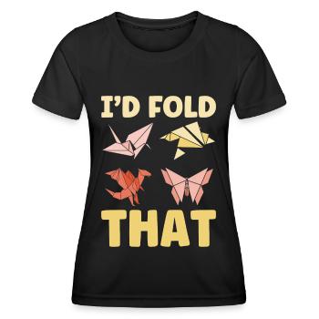 Origami Master Papier Falten Papierkranich Japan - Frauen Funktions-T-Shirt - Schwarz - Vorne - AI Model Female 172 light (172cm)