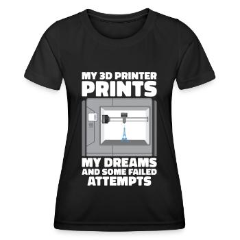3D Drucker Filament 3D Drucken 3D Druck 3D Printer - Frauen Funktions-T-Shirt - Schwarz - Vorne - AI Model Female 172 light (172cm)