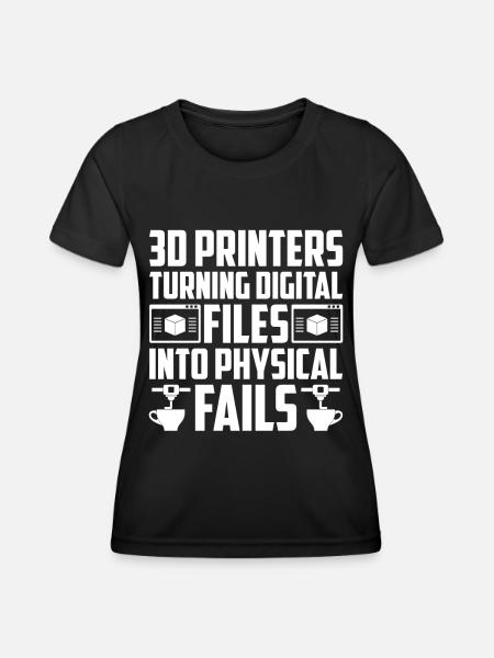 3D Drucker Filament 3D Drucken 3D Druck 3D Printer - Frauen Funktions-T-Shirt - Schwarz