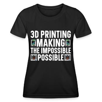 3D Drucker Filament 3D Drucken 3D Druck 3D Printer - Frauen Funktions-T-Shirt - Schwarz - Vorne - AI Model Female 172 light (172cm)