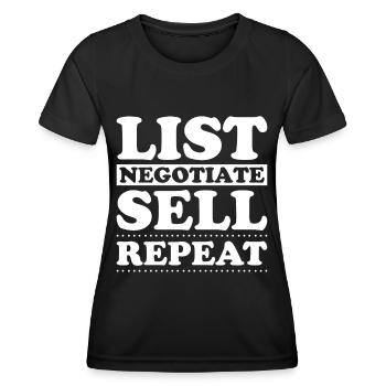 Agent immobilier Courtier immobilier Agent immobilier Agent immobilier - T-shirt sport Femme - noir - Devant - AI Model Female 172 light (172cm)