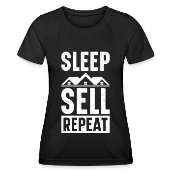 Agent immobilier Courtier immobilier Agent immobilier Agent immobilier - T-shirt sport Femme - noir - Devant - AI Model Female 172 light (172cm)
