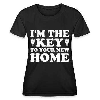 Agent immobilier Courtier immobilier Agent immobilier Agent immobilier - T-shirt sport Femme - noir - Devant - AI Model Female 172 light (172cm)