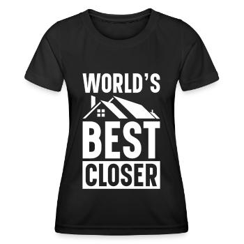 Agent immobilier Courtier immobilier Agent immobilier Agent immobilier - T-shirt sport Femme - noir - Devant - AI Model Female 172 light (172cm)