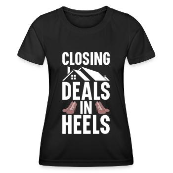 Agent immobilier Courtier immobilier Agent immobilier Agent immobilier - T-shirt sport Femme - noir - Devant - AI Model Female 172 light (172cm)