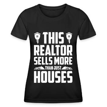 Agent immobilier Courtier immobilier Agent immobilier Agent immobilier - T-shirt sport Femme - noir - Devant - AI Model Female 172 light (172cm)