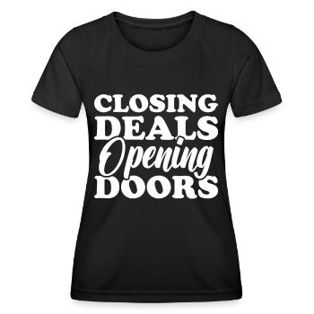 Agent immobilier Courtier immobilier Agent immobilier Agent immobilier - T-shirt sport Femme - noir - Devant - AI Model Female 172 light (172cm)